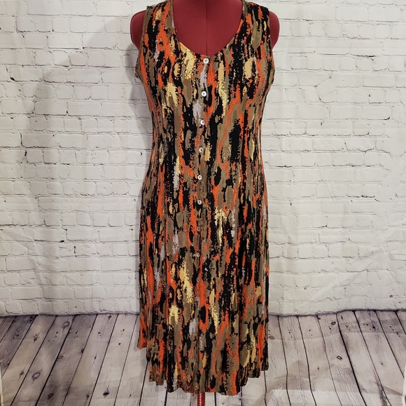 💙Flowy Button Up Sleeveless ‘Sears’ Dress - Picture 1 of 7